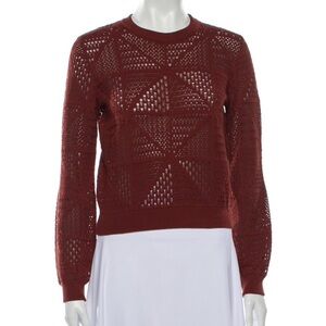 CHLOE Deep Rust Cropped Cotton Sweater